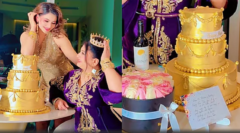 স্বর্ণের কেক কেটে মায়ের জন্মদিন উদযাপন উর্বশীর